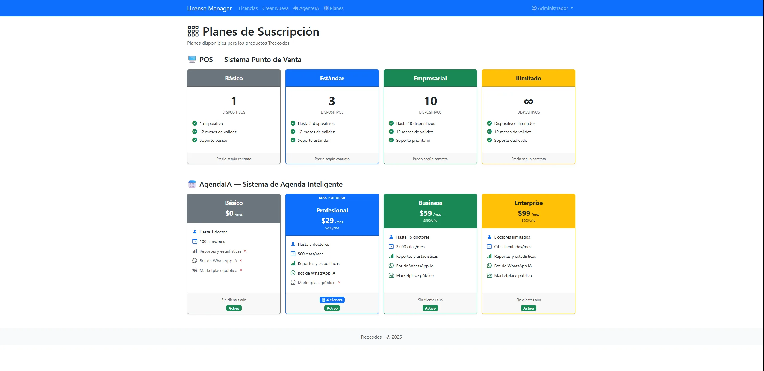License Manager — planes
